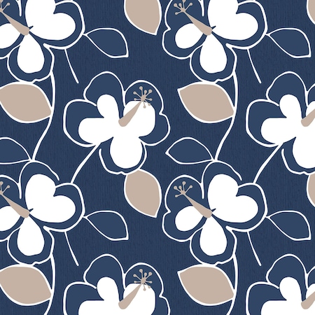 Manhattan Comfort Naperville, Vinyl Flower Power Wallpaper, 205 In X 33 Ft = 56 Sq Ft Naperville